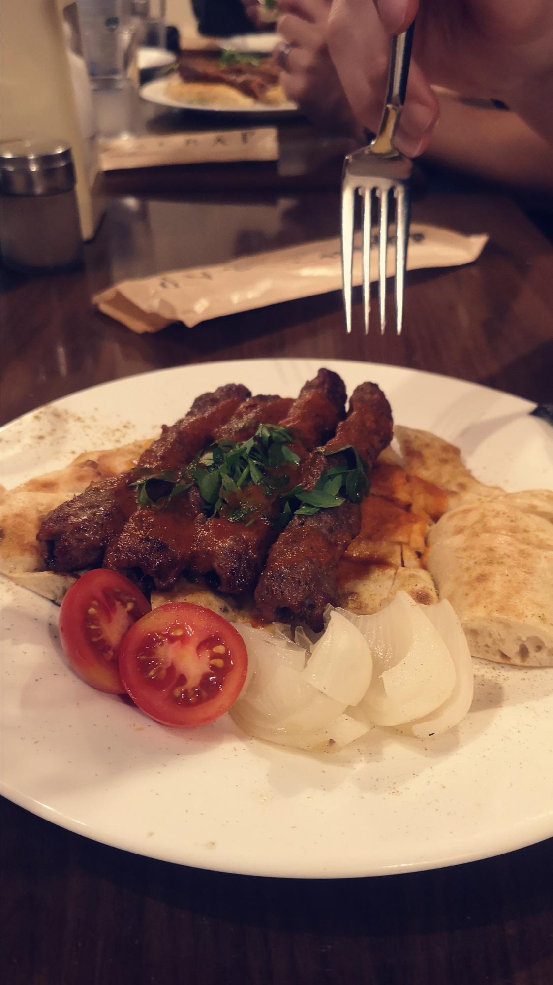 What eat in Orange - Turkish kebab or pita